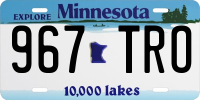 MN license plate 967TRO