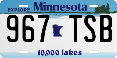 MN license plate 967TSB