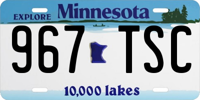MN license plate 967TSC