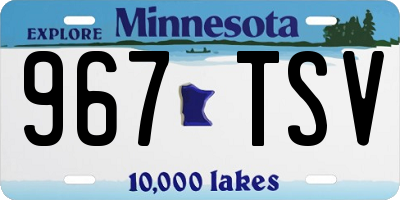 MN license plate 967TSV
