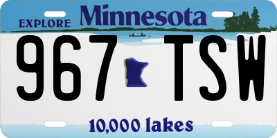 MN license plate 967TSW