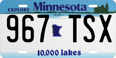MN license plate 967TSX
