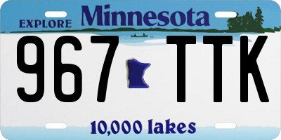MN license plate 967TTK