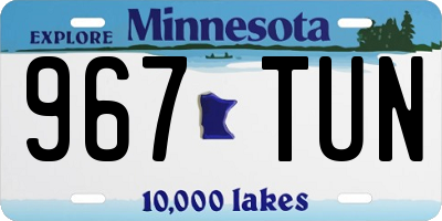 MN license plate 967TUN