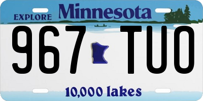 MN license plate 967TUO