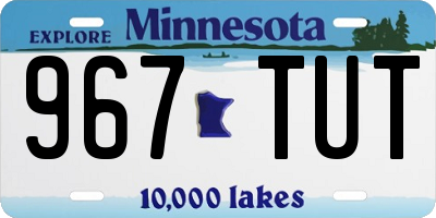MN license plate 967TUT