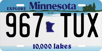 MN license plate 967TUX