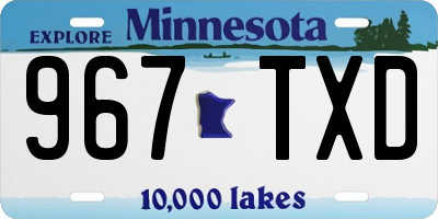 MN license plate 967TXD