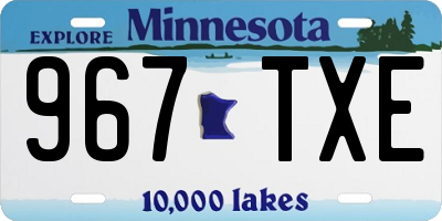 MN license plate 967TXE