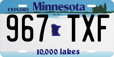 MN license plate 967TXF