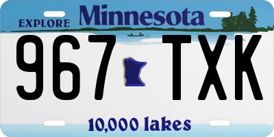MN license plate 967TXK