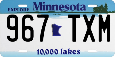 MN license plate 967TXM