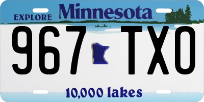 MN license plate 967TXO