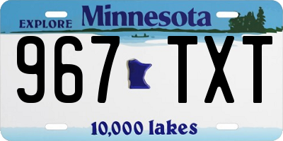 MN license plate 967TXT