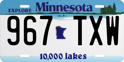 MN license plate 967TXW