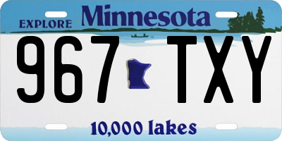 MN license plate 967TXY