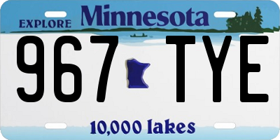 MN license plate 967TYE