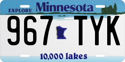 MN license plate 967TYK