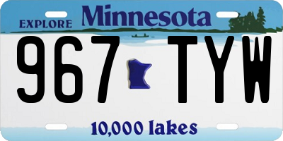 MN license plate 967TYW