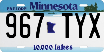 MN license plate 967TYX