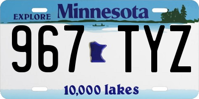 MN license plate 967TYZ
