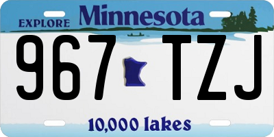 MN license plate 967TZJ