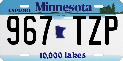 MN license plate 967TZP
