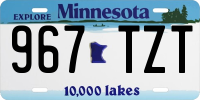 MN license plate 967TZT