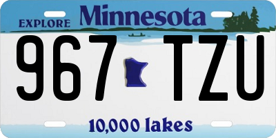 MN license plate 967TZU