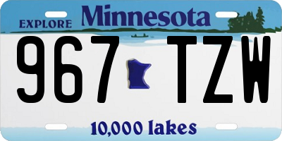 MN license plate 967TZW