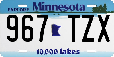MN license plate 967TZX
