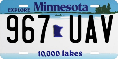 MN license plate 967UAV
