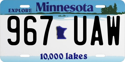 MN license plate 967UAW