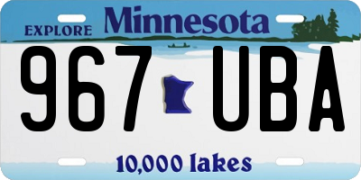 MN license plate 967UBA