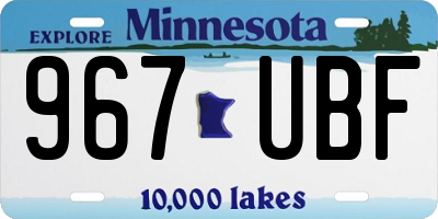 MN license plate 967UBF