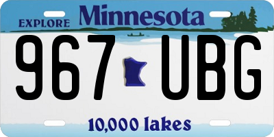 MN license plate 967UBG