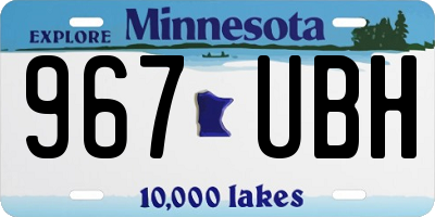 MN license plate 967UBH