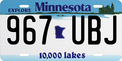 MN license plate 967UBJ