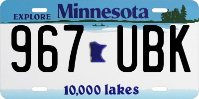 MN license plate 967UBK