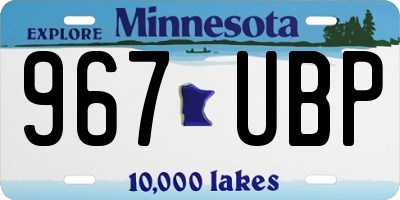 MN license plate 967UBP