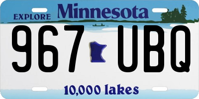 MN license plate 967UBQ