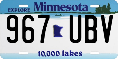 MN license plate 967UBV