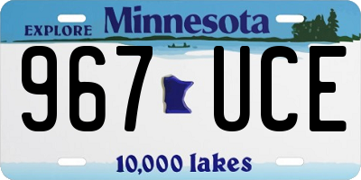 MN license plate 967UCE
