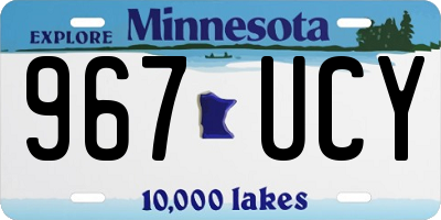 MN license plate 967UCY