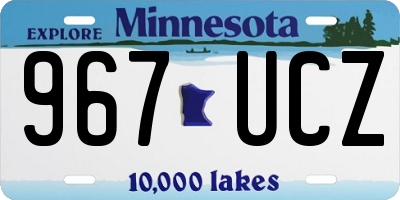 MN license plate 967UCZ