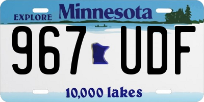 MN license plate 967UDF