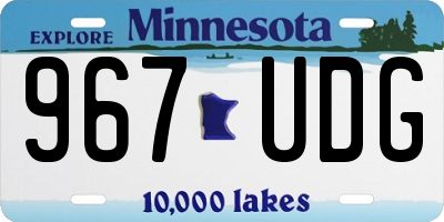 MN license plate 967UDG