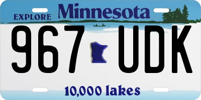 MN license plate 967UDK