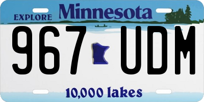 MN license plate 967UDM