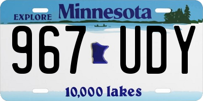 MN license plate 967UDY